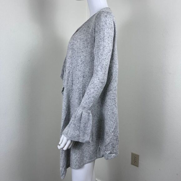 Moth Lyra Women Size S Wool Cashmere Speckled Gray Bell Sleeve Cardigan Sweater - Picture 12 of 16